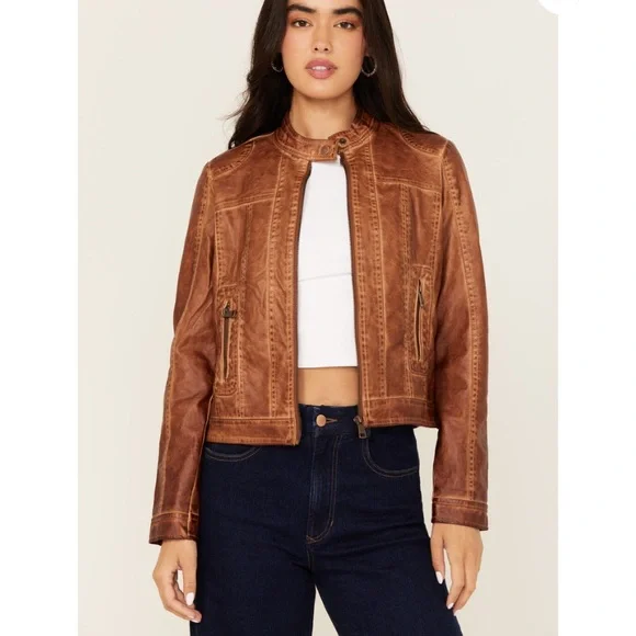 STOOSH 26 INTERNATIONAL WOMEN'S FAUX LEATHER JACKET Small - Picture 2 of 6